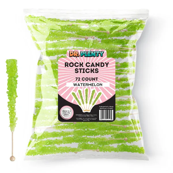 Green Rock Candy Sticks Watermelon, Bulk - Dr. Variety Candy