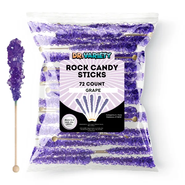 Purple Grape Rock Candy Sticks, Bulk - Dr. Variety Candy