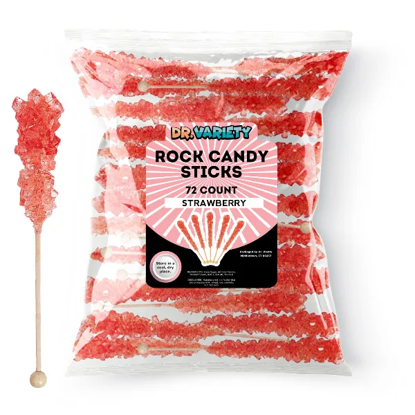 Red Strawberry Rock Candy Stick, Party - Dr. Variety Candy