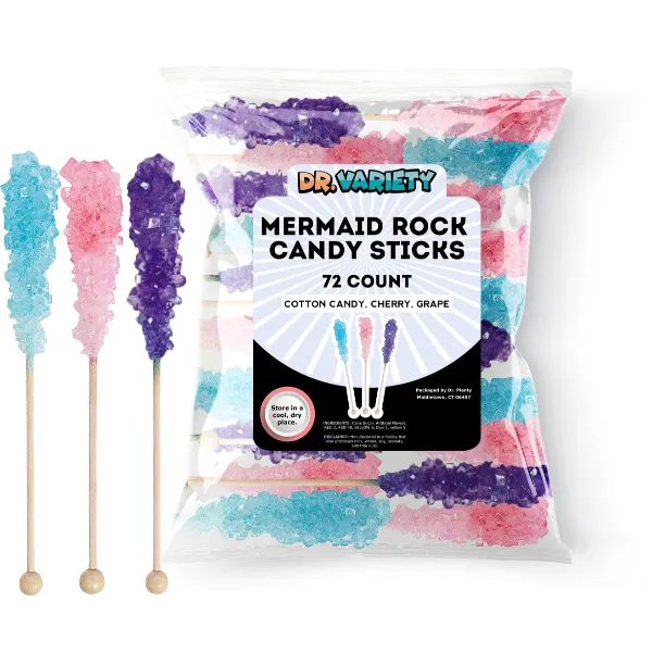 Mermaid Rock Candy Sticks, Bulk - Dr. Variety Candy