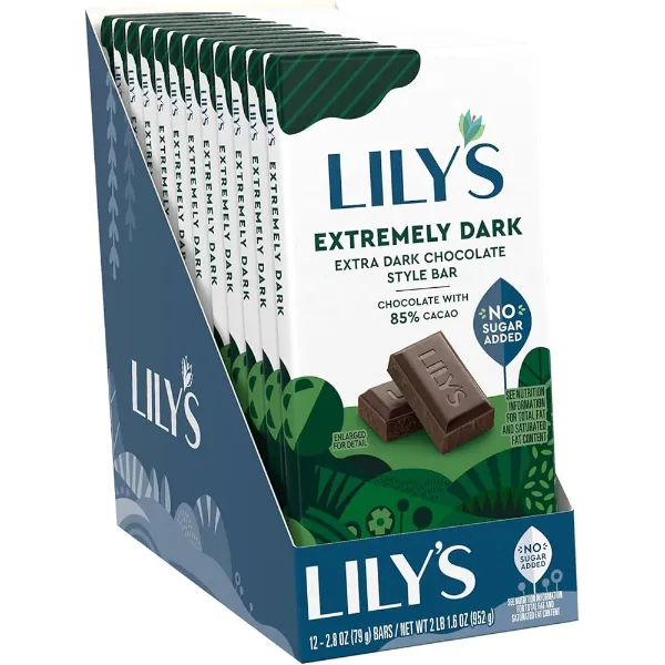 LILY'S 85% Cocoa - Extremely Dark Chocolate Bar, 2.8 oz - 1ct